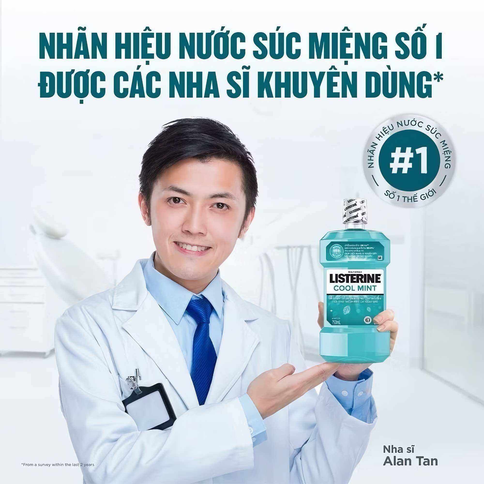 Nước Súc Miệng Listerine 750ml (tặng kèm chai 250ml) Thái