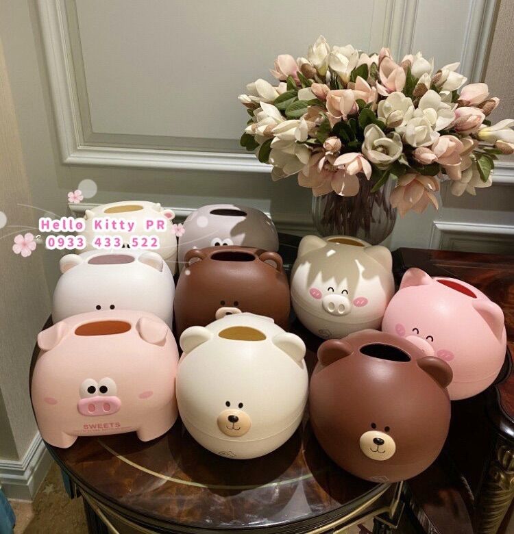 Hộp đựng khăn giấy hình thú dễ thương