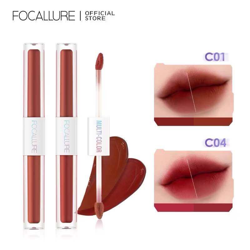 Son môi dạng lỏng FOCALLURE 2.4g 2 trong 1 siêu nhẹ chống nứt nẻ