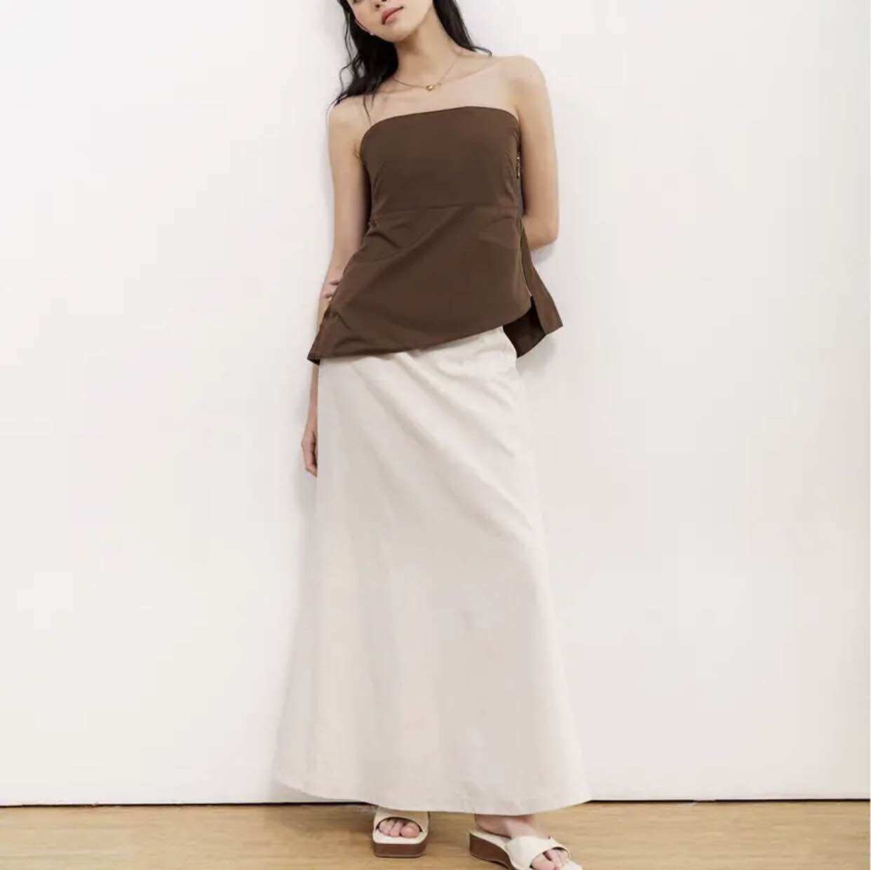 Dob - chân váy linen dài bim