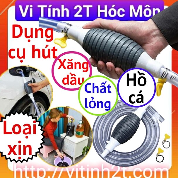 Dụng cụ bơm hút chất lỏng đa năng bóp tay dài 1m có van khóa tiện, bơm hút hồ cá