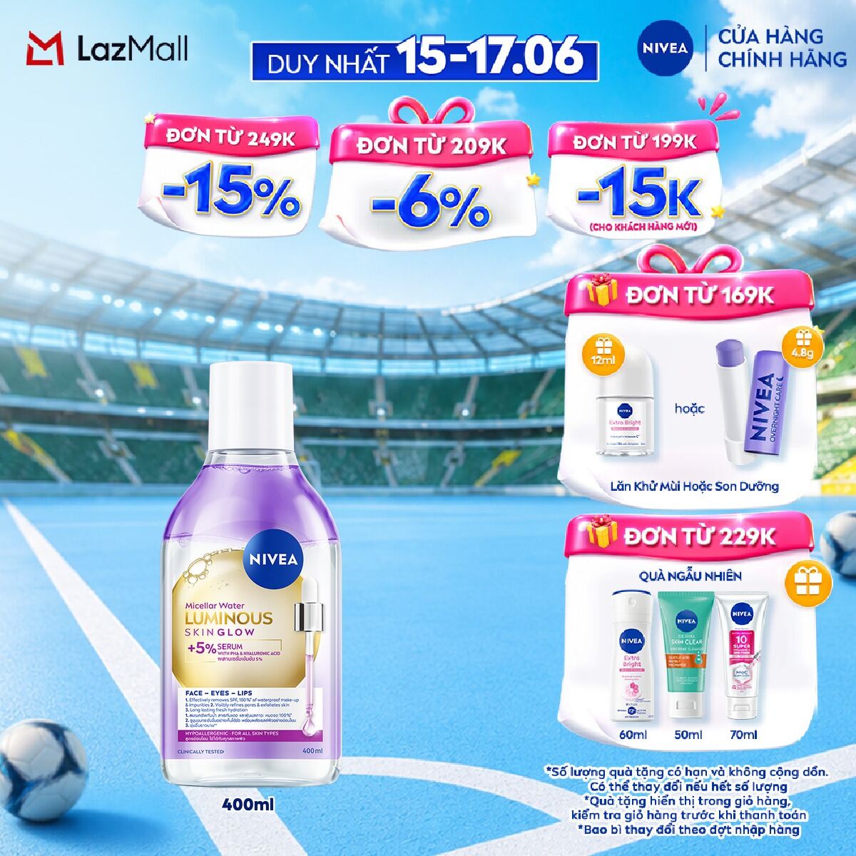 Nước Tẩy Trang NIVEA Luminous Skin Glow Sáng Da (400ml) - 99403