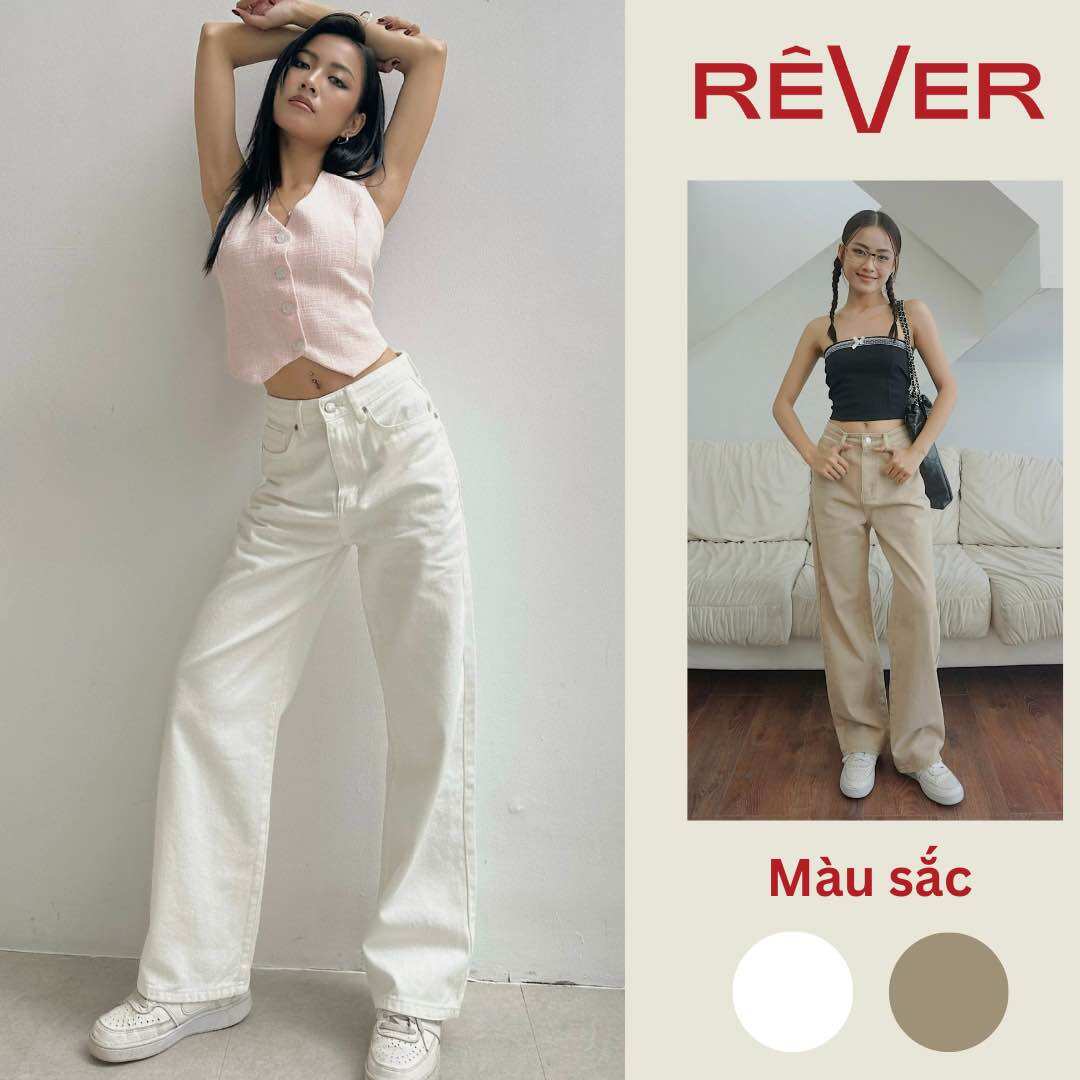 Quần jeans nữ ống rộng cạp cao tôn dáng reverclothings sorie jeans