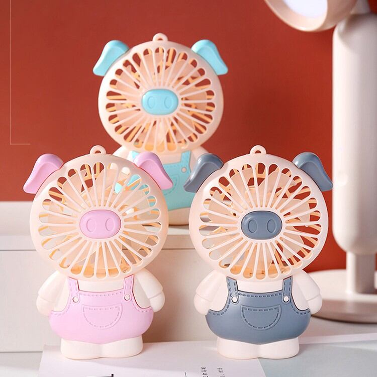 Quạt sạc điện usb cầm tay hình heo và mèo kitty dễ thương