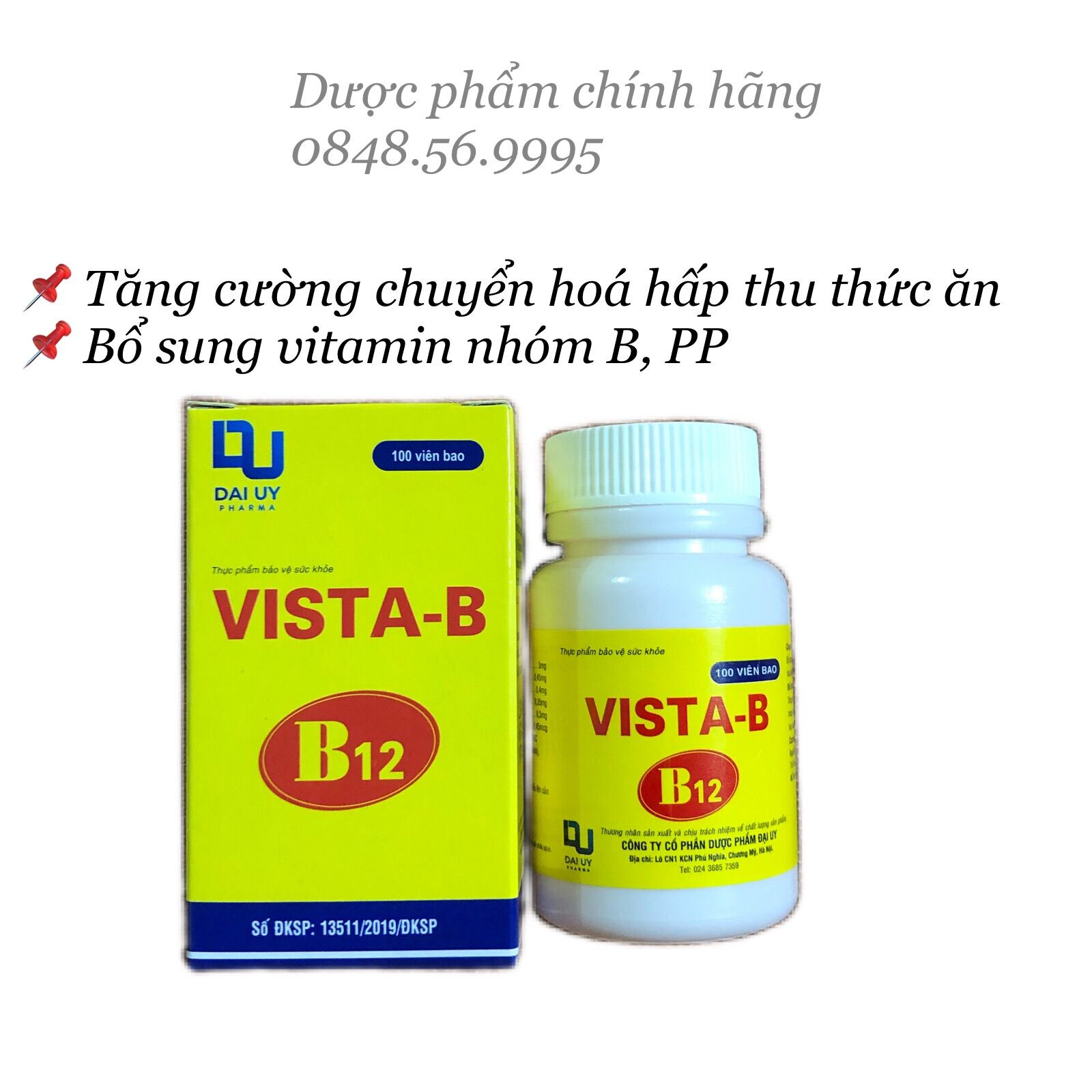 VISTA-B12 hộp 100 viên - Bổ sung vitamin nhóm B