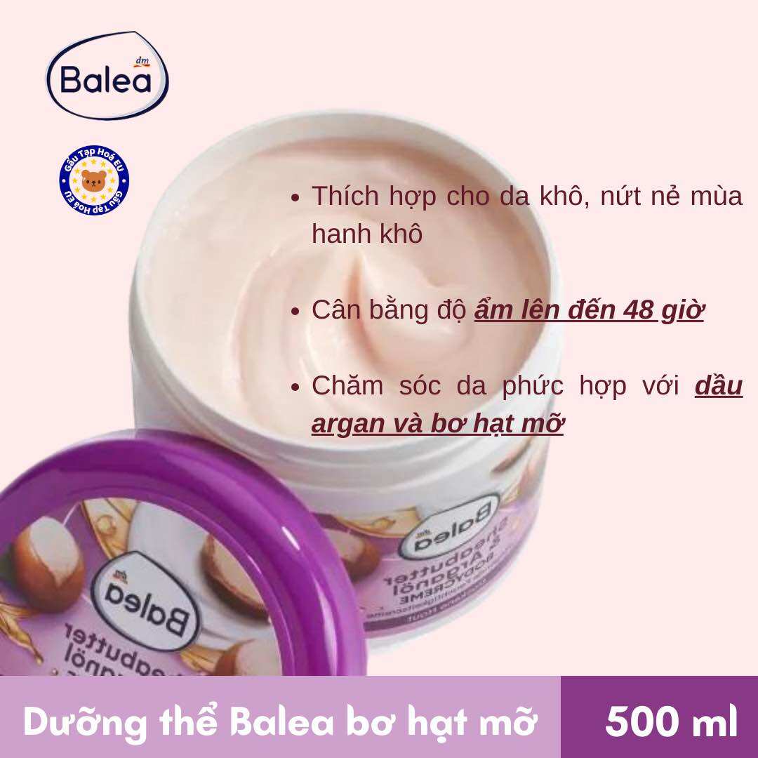Kem dưỡng thể bơ hạt mỡ Balea, 500ml [ Hàng Đức]
