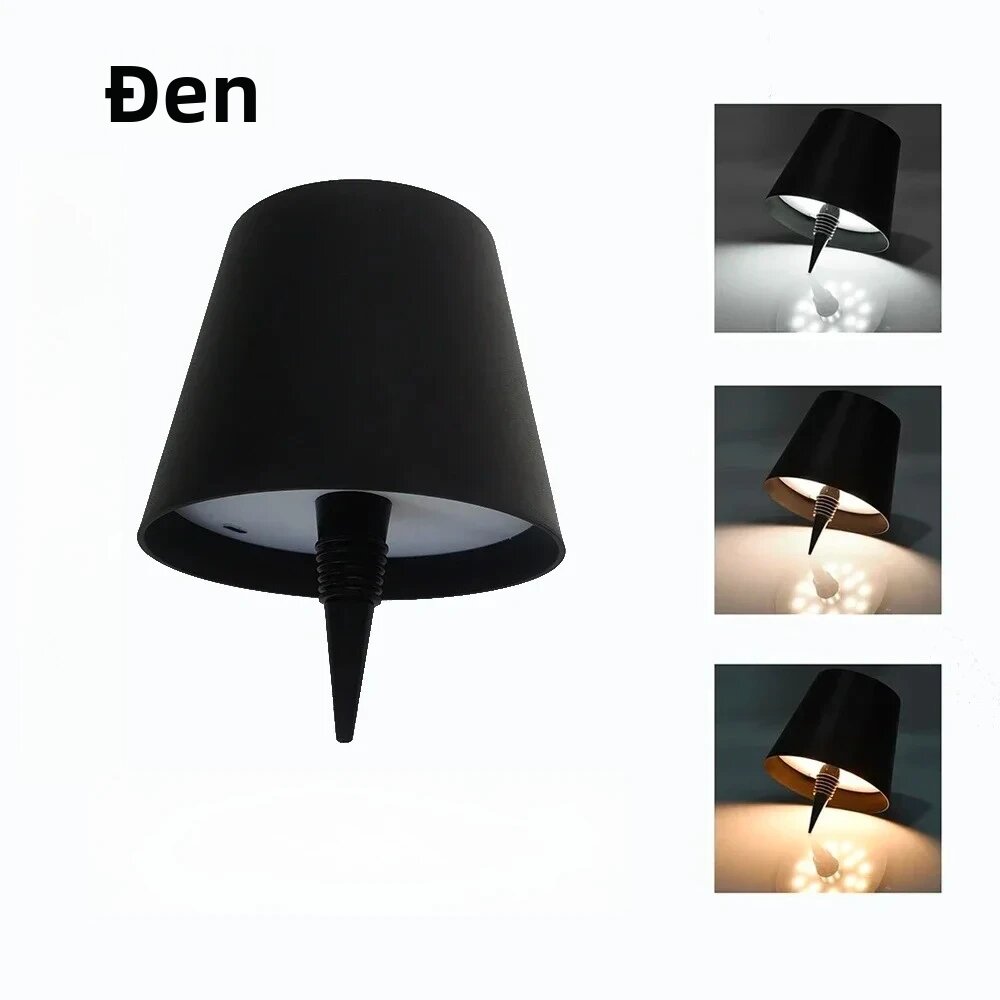 Đèn Bàn LED Không Dây Sạc Lại Được Với Công Tắc Cảm Ứng Đế Chai Rượu Và Đèn Hình Nấm Đèn Ngủ Bàn Ăn Quán Bar