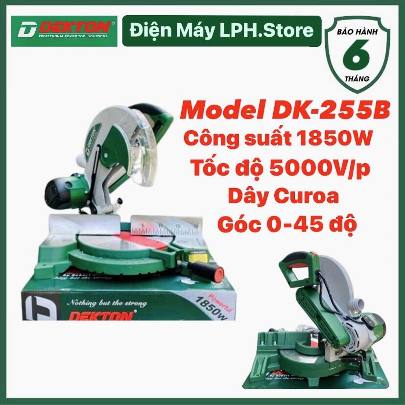 Máy cắt nhôm 255mm.DEKTON DK-255B.Công suất 1850W. Tặng kèm lưỡi cắt nhôm.Hàng chính hãng. Bảo Hành 6 Tháng