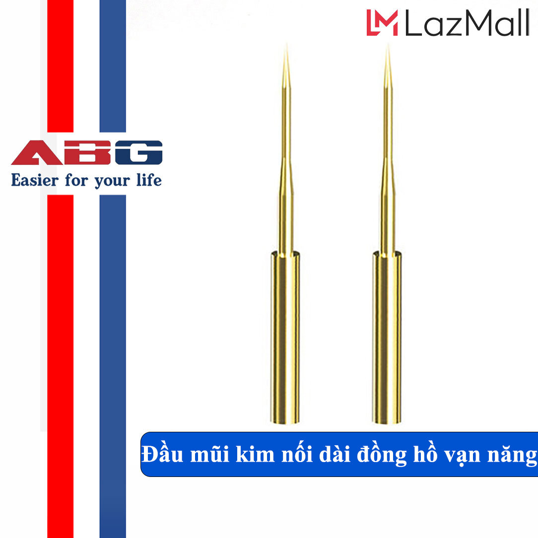 Đầu mũi kim nối dài ABG cho que đo đồng hồ đo điện vạn năng, bộ kim thay thế 2mm mạ vàng sắc nét, đầu dò kiểm tra điện kim kiểm tra thay thế