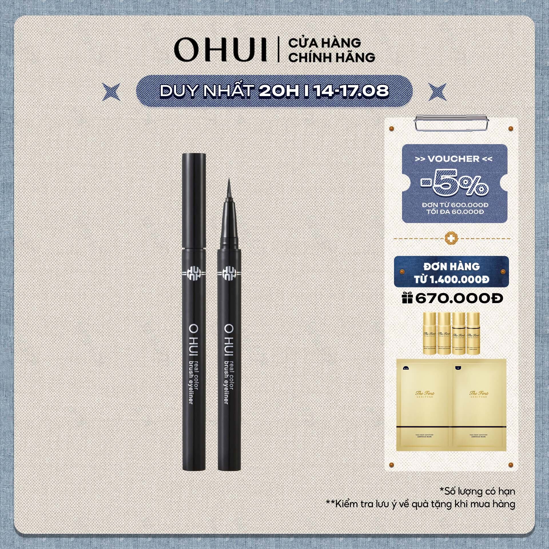 Kẻ mắt nước OHUI Real Color Brush Eyeliner 0.6g (màu đen)