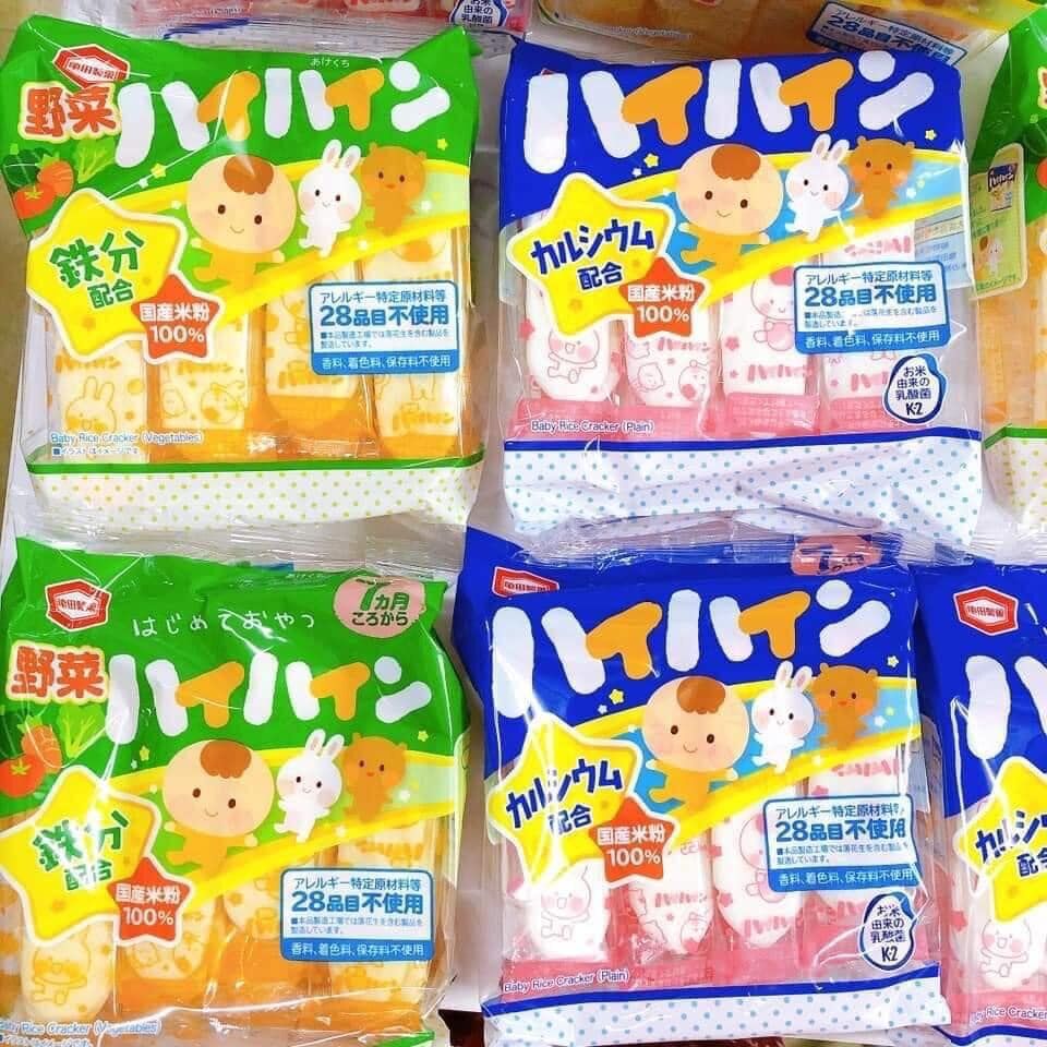 Bánh Gạo Tươi Ăn Dặm Cho Bé HaiHain Nhật Bản Vị Sữa Rau Củ Cho Bé Từ 7