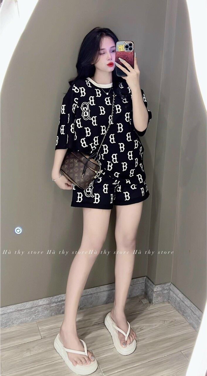 [Rẻ Vô Địch] Set bộ cotton su form rộng tay lỡ - B in Full