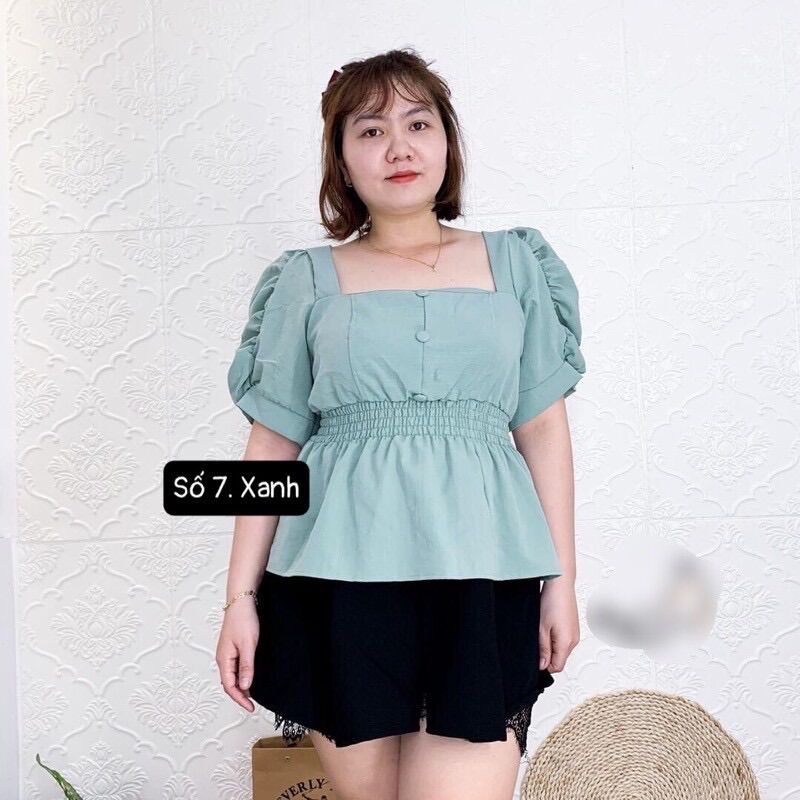 (SHOP TÁO ĐỎ BIGSIZE 50kg đến 90kg) áo peplum bo eo