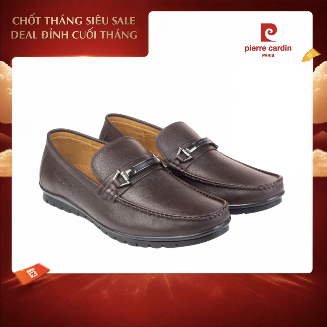 Giày tây Pierre Cardin chất liệu da bò thật nhập khẩu, đế cao su chống trơn trượt, thiết kế sang trọng, bảo hành 12 – PCMFWLH 785