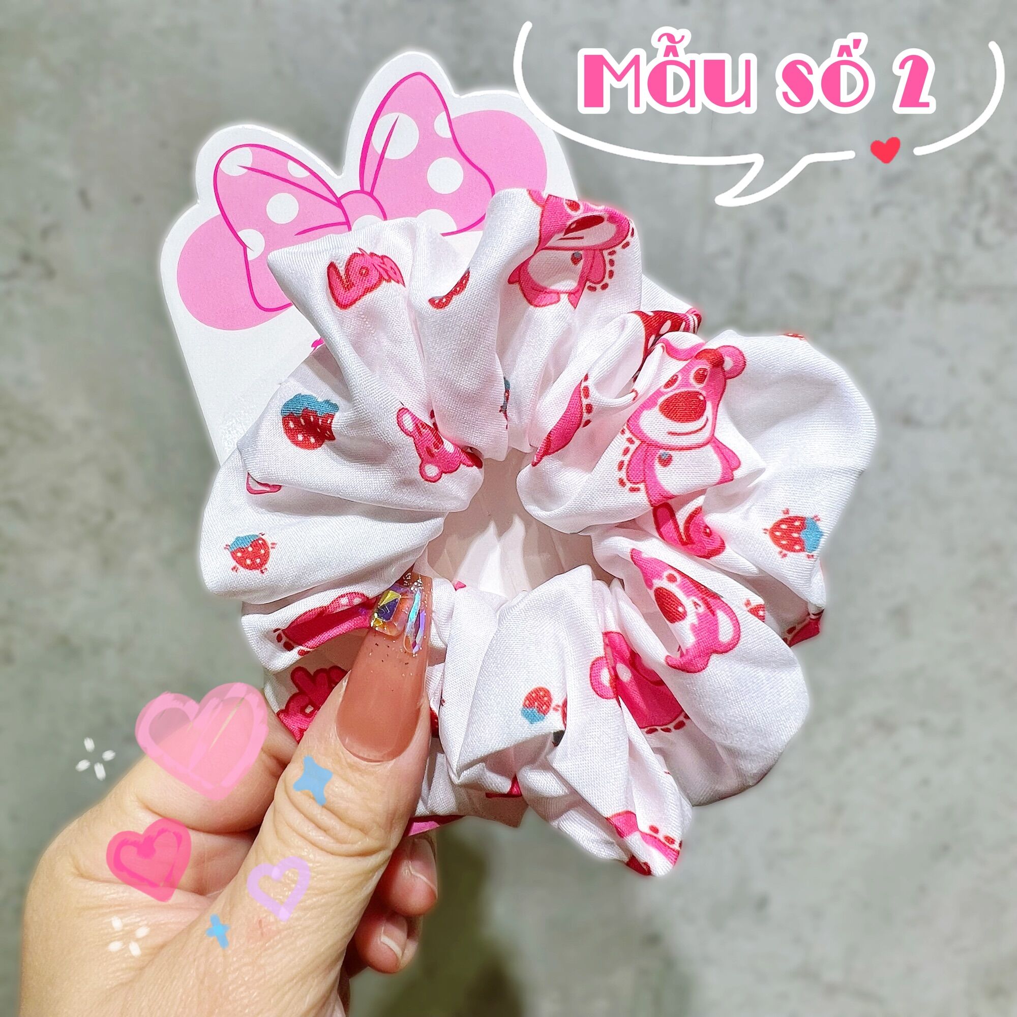 CỘT TÓC SCRUNCHIES GẤU DÂU LOTSO