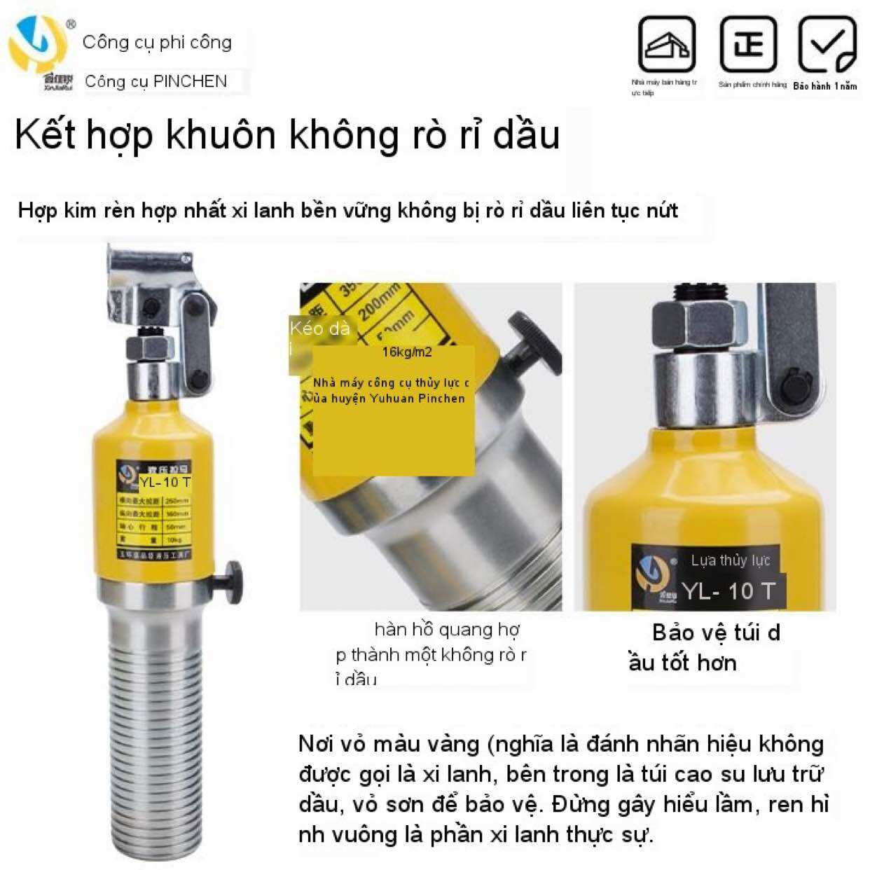 Vam Cảo Thuỷ Lực 10 Tấn 3 Chấu Kẹp[Hàng Nội Địa]