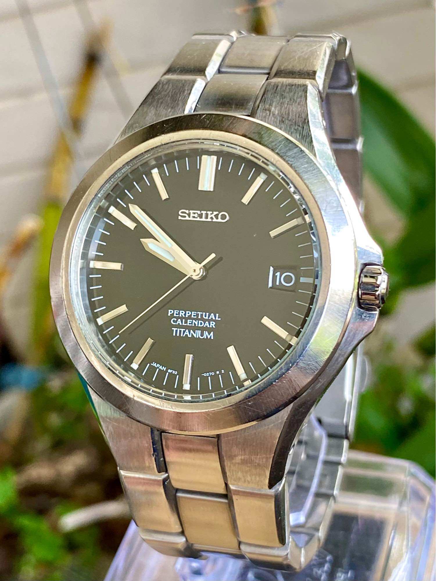 Đồng hồ S.E.I.K.O lịch vạn niên Full-Titanium size-38