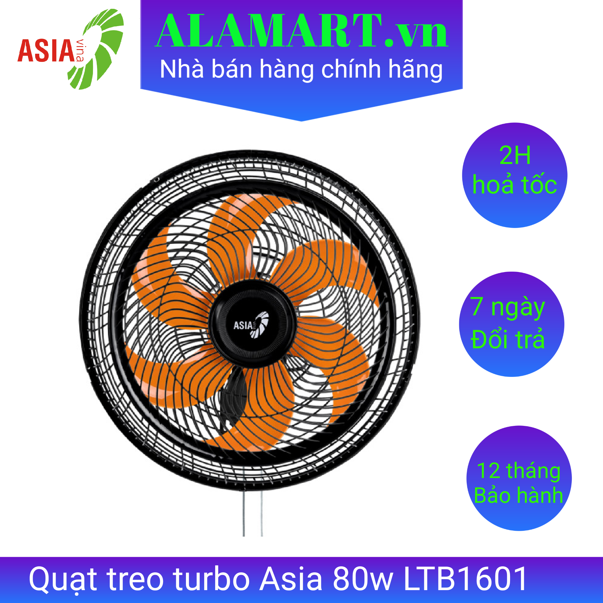 Quạt treo tường turbo asia ltb-1601