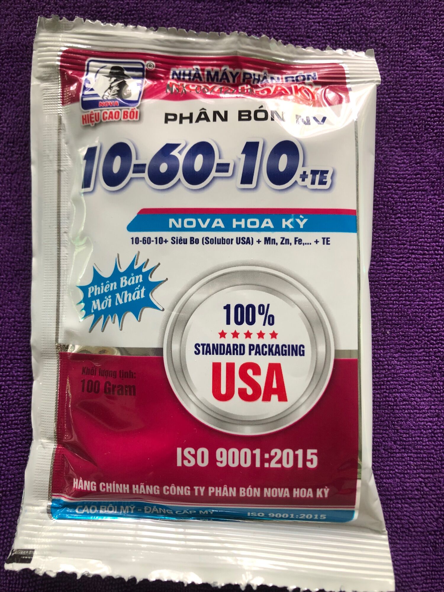 Phân bón 10/60/10 te siêu tạo mầm hoa | cty nova hoa kỳ | gói 100gr