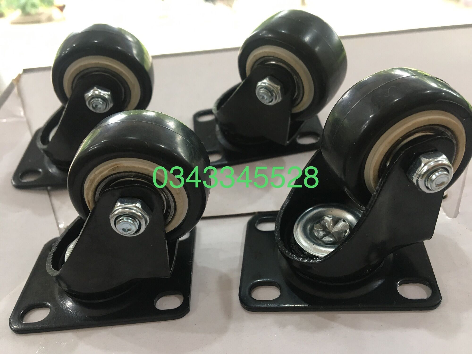Bộ 4 bánh xe đẩy hàng loại tốt kt 50x25 mm - tải trọng 150kg - di chuyển đa mặt sàn