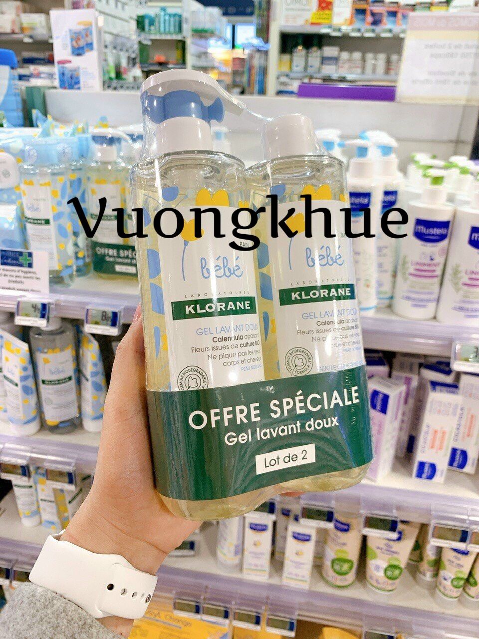 Sữa tắm gội klorane bebe 500ml- hàng pháp