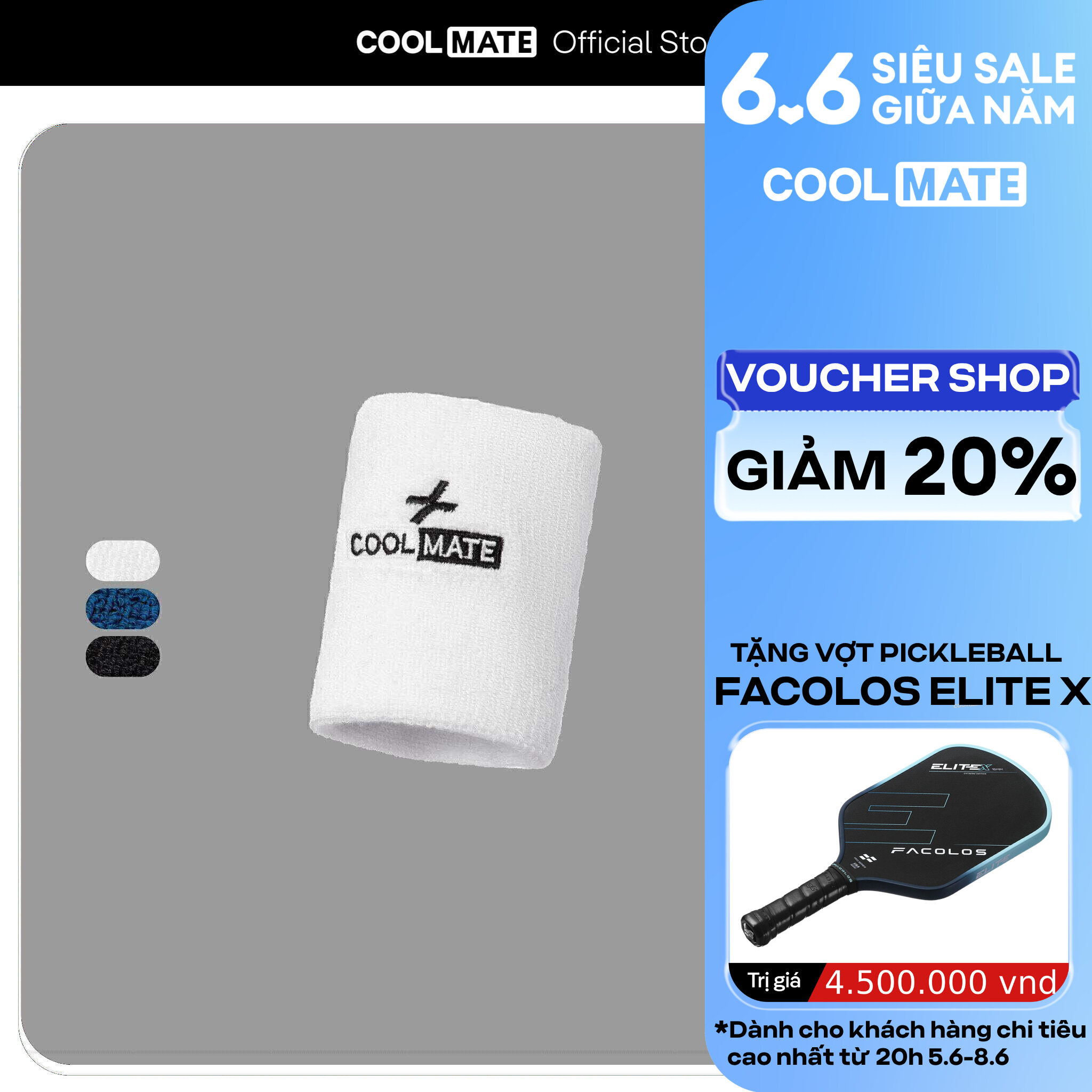 Băng tay thể thao Wristband mềm mại thấm hút mồ hôi tốt - Coolmate