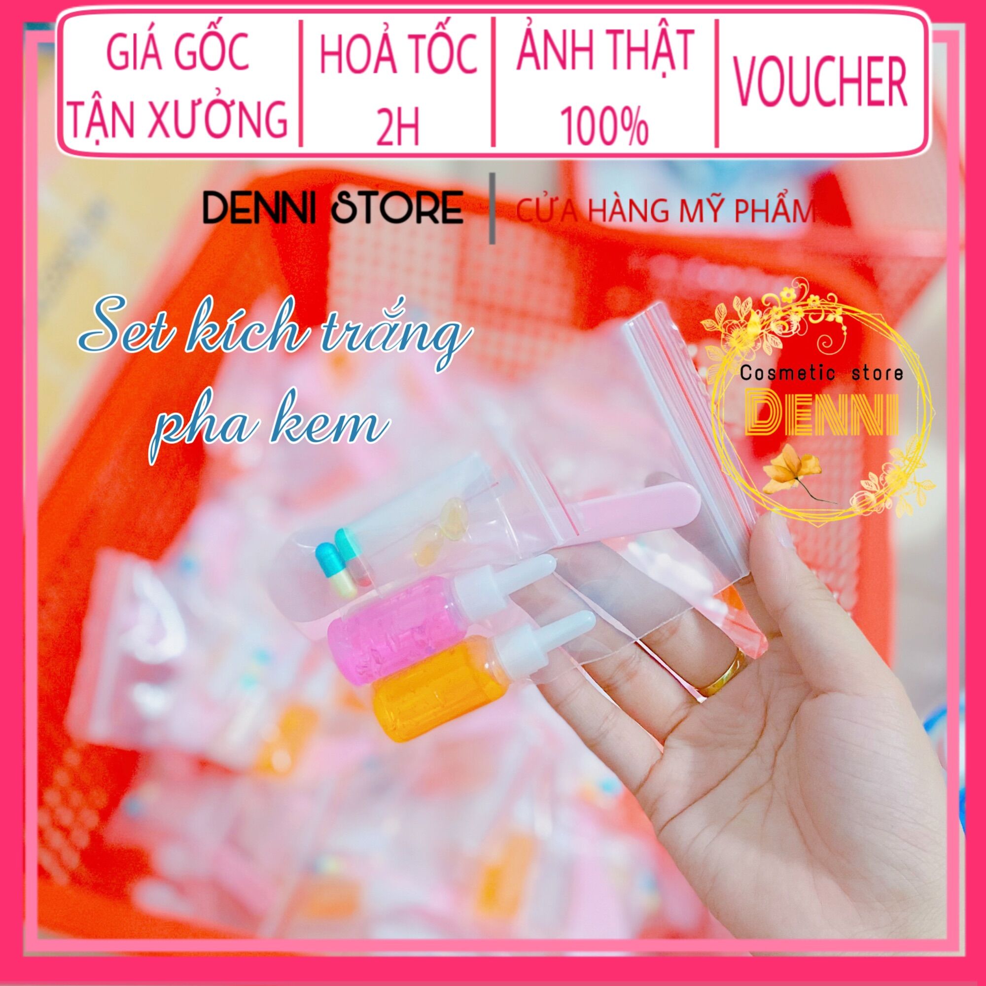 Set combo kích trắng pha kem