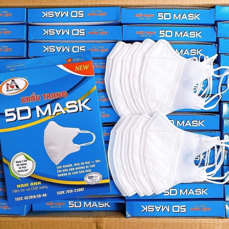 Set 50 cái khẩu trang 5d mask Famapro,màu trắng/khẩu trang 5d Famapro