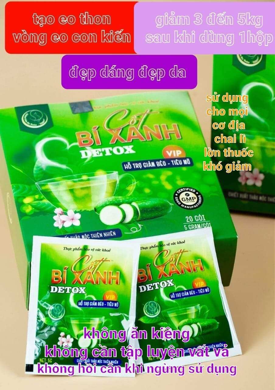 Cốt bí xanh detox vip giảm cân giảm mỡ. 1 hộp 20 gói 500.000đ