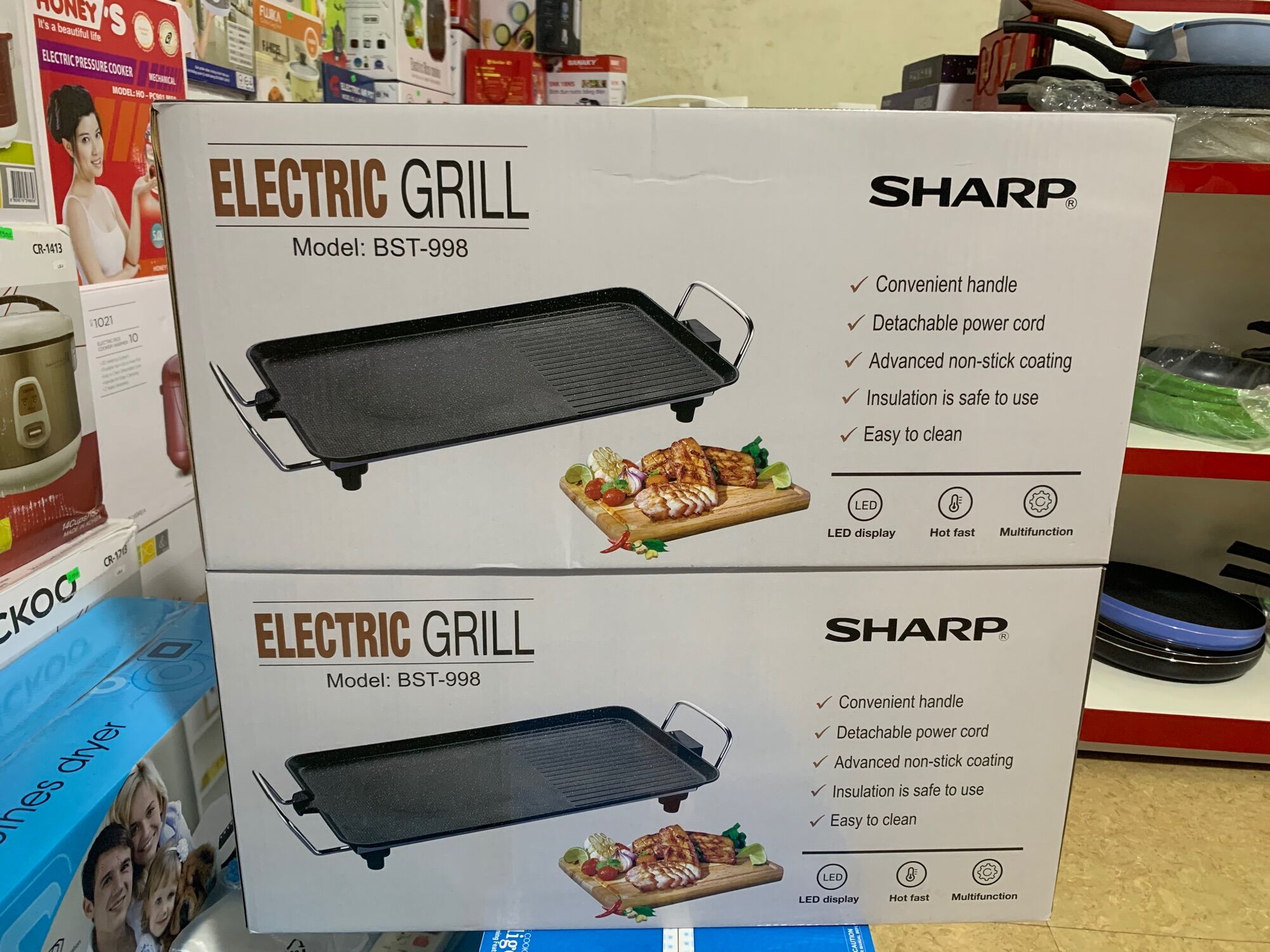 Bếp nướng điện sharp bst - 998 không khói. hàng chính hãng bảo hành 12 tháng