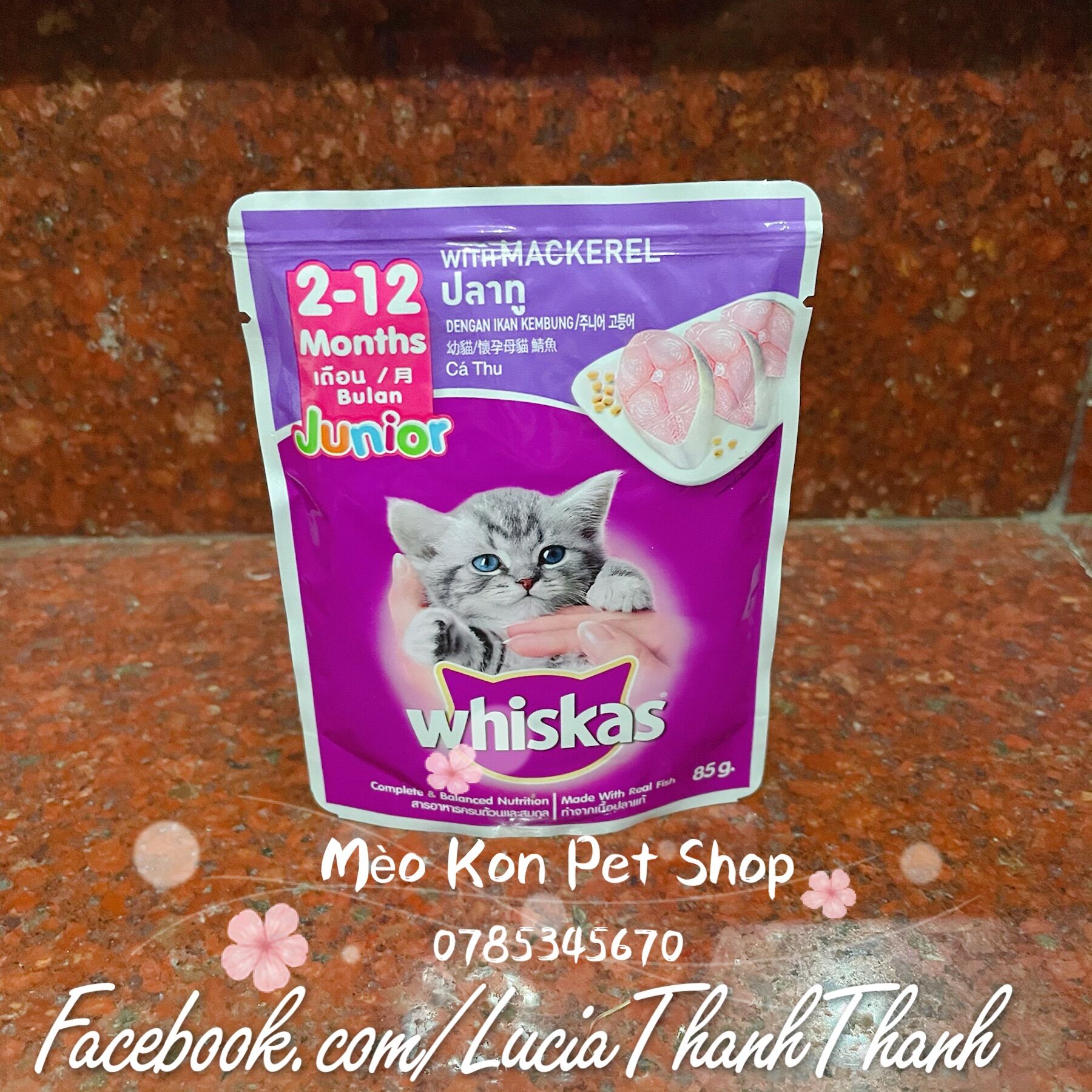 Thức ăn pate gói Whiskas 80 gram