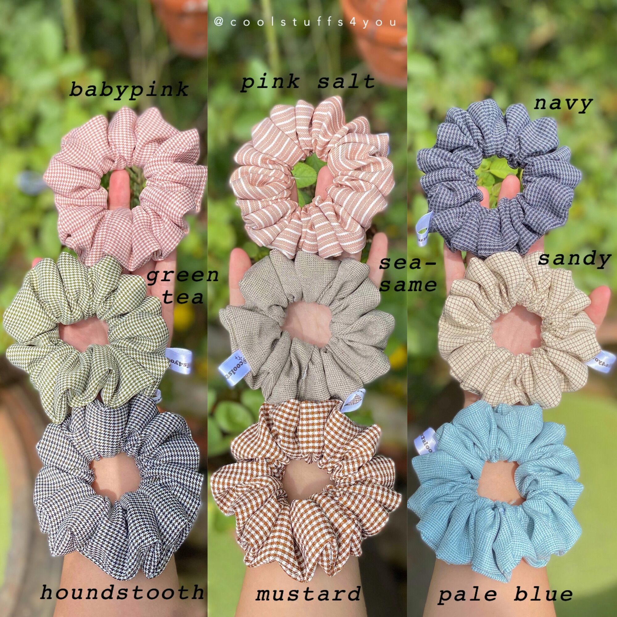 Buộc Tóc Scrunchies Sọc Vải Dày Dặn Size Thường {Bảng Màu Sọc Size Thường}