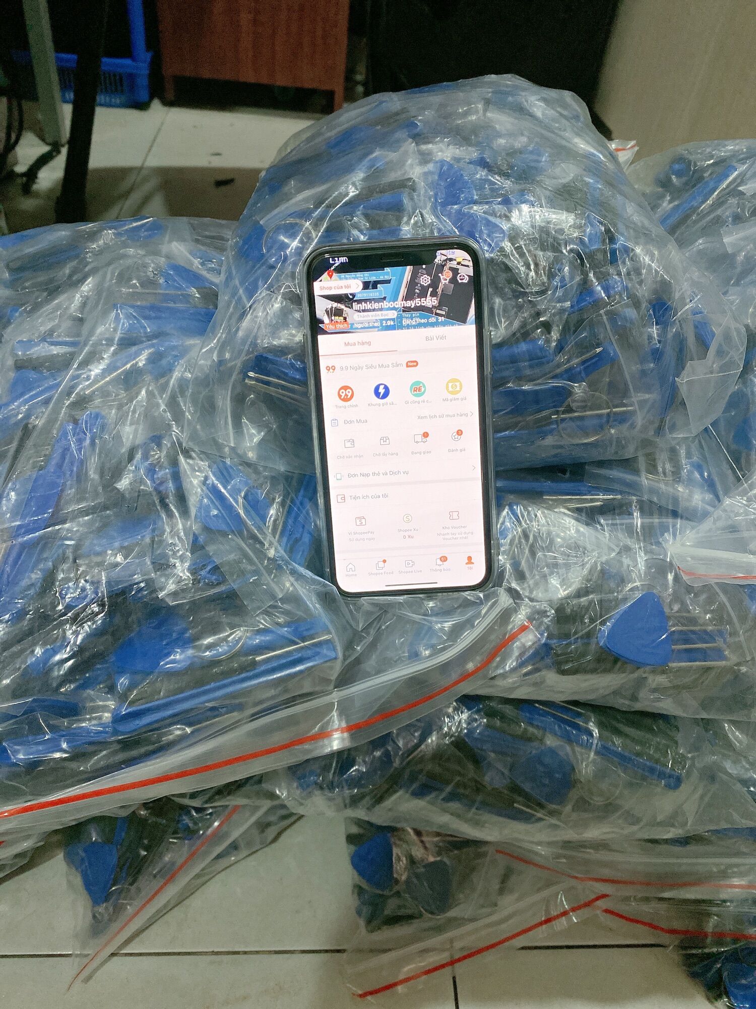 Bộ tua vít tháo mở iphone 9 món.