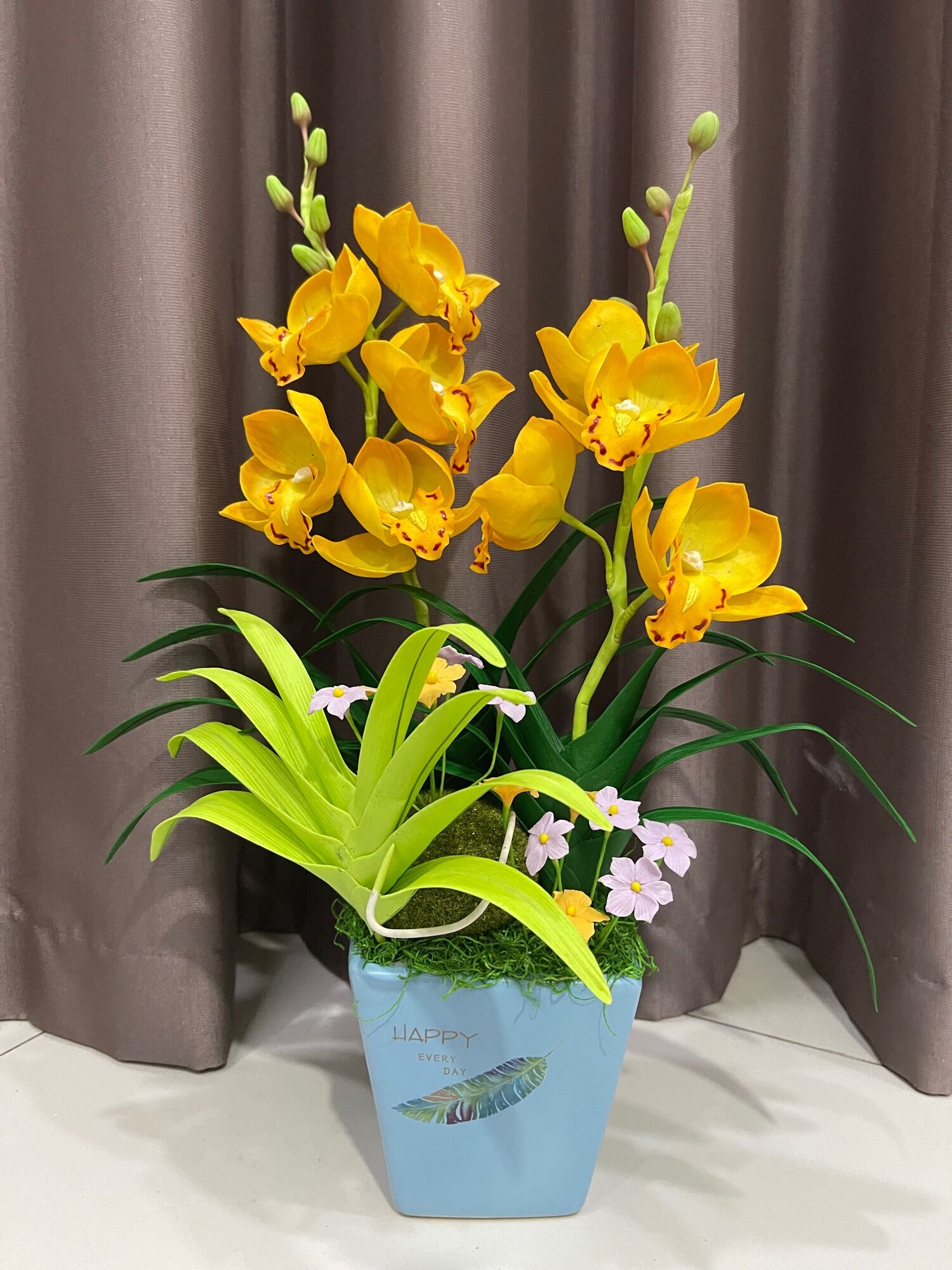 [HCM]Chậu hoa địa lan handmade bằng đất sét