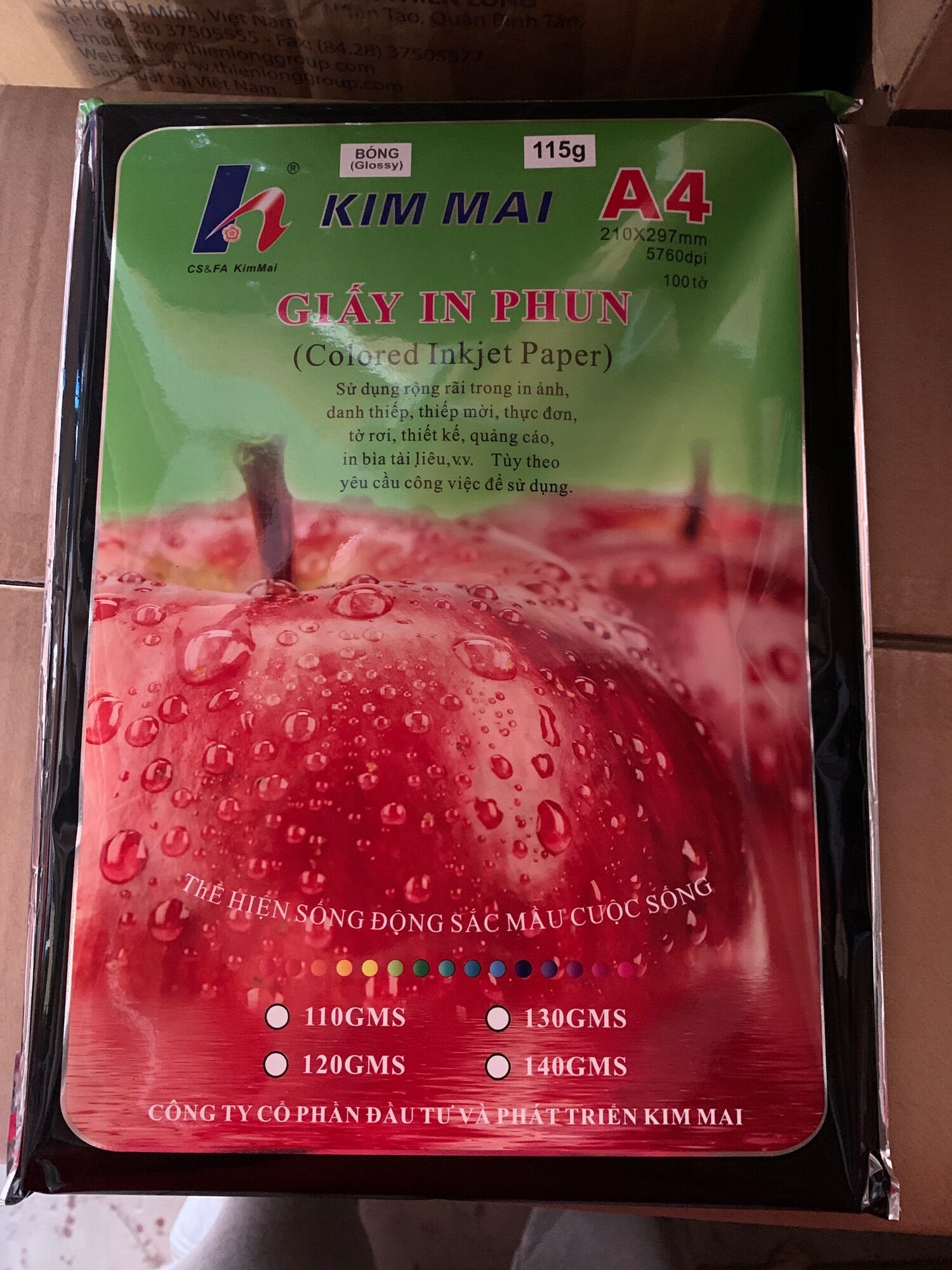 Giấy in ảnh Kim Mai định lượng 115