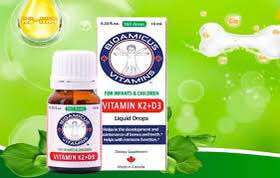 Bioamicus Vitamin K2+D3 - Giúp Bé chống còi xương, Hấp Thu Canxi (10ml)