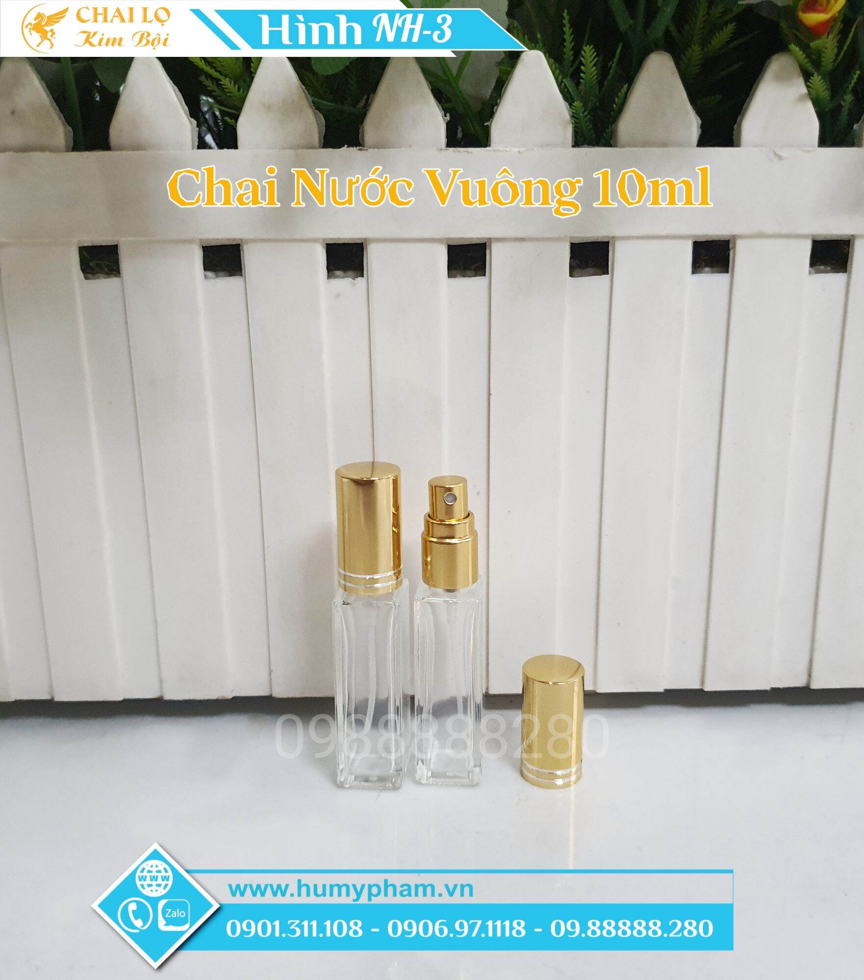 CHAI XỊT CHIẾT NƯỚC HOA - chai Vuông 10ml