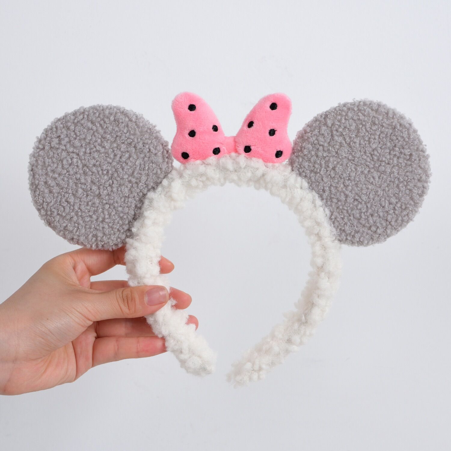 CC40 Cài tóc tai chuột Mickey nơ hồng