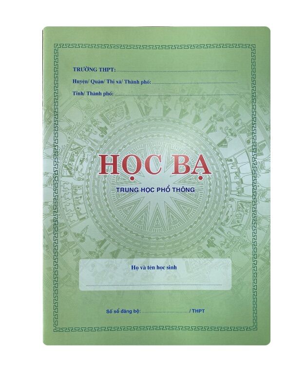 Học bạ trung học phổ thông mới 19x26cm