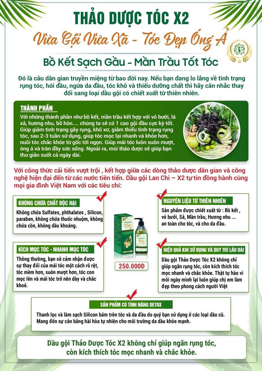 Bộ đôi chăm sóc tóc dầu gội và xịt tóc Lan Chi