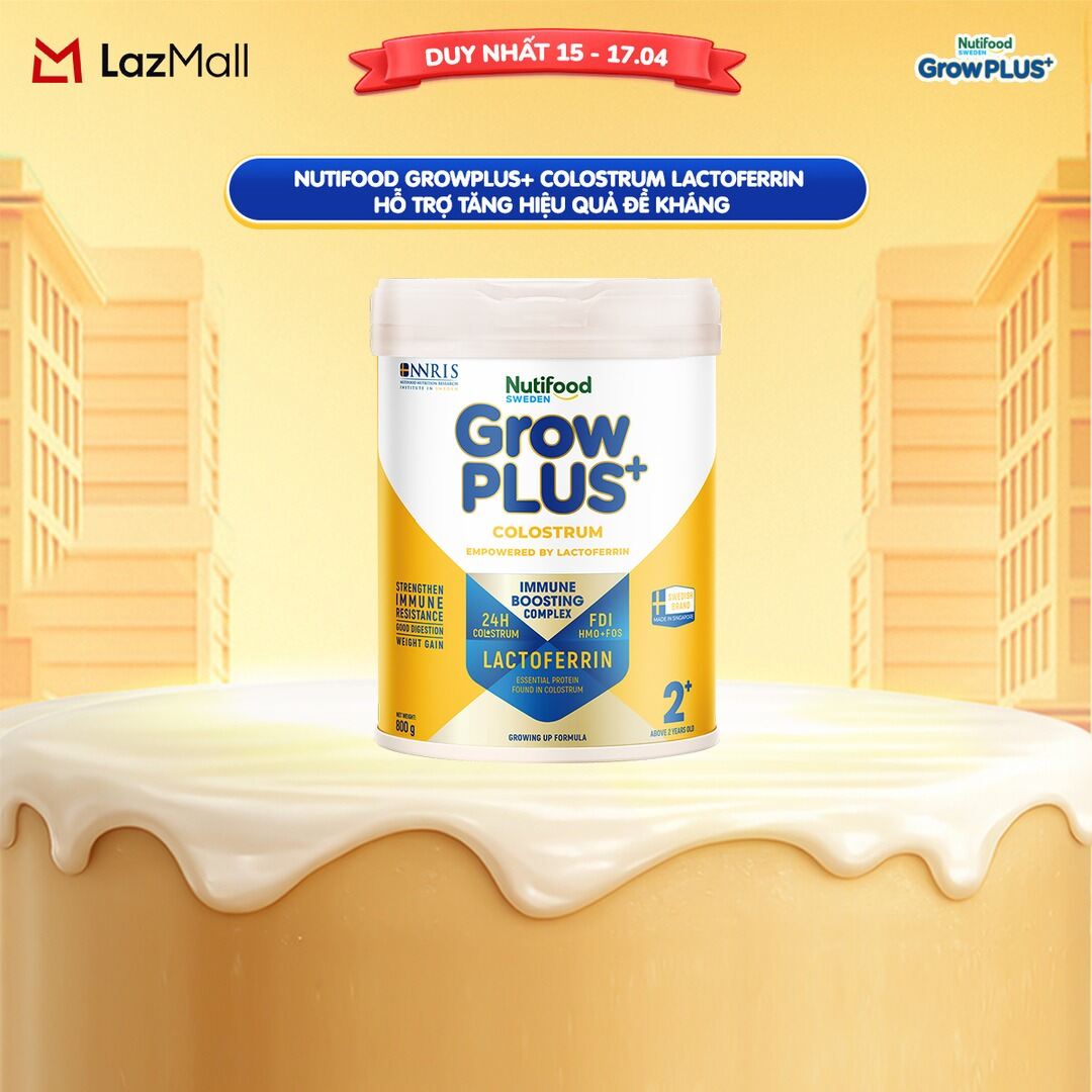 Sữa bột Nutifood Sweden GrowPLUS+ Colostrum Lactoferrin 2+ 800g