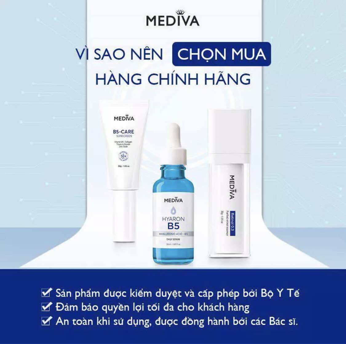 Bộ 3 kem dưỡng Mediva chống lão hoá da chính hãng