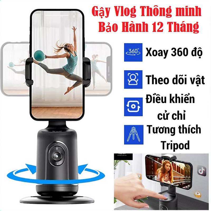 Gimbal Xoay 360 Độ Bắt Chuyển Động Tặng Remote Giá Đỡ Gymbal Chân Cao 2.1M Tự Chuyển Động Theo Khuôn Mặt Quay Video 360 Không Cần Cài App