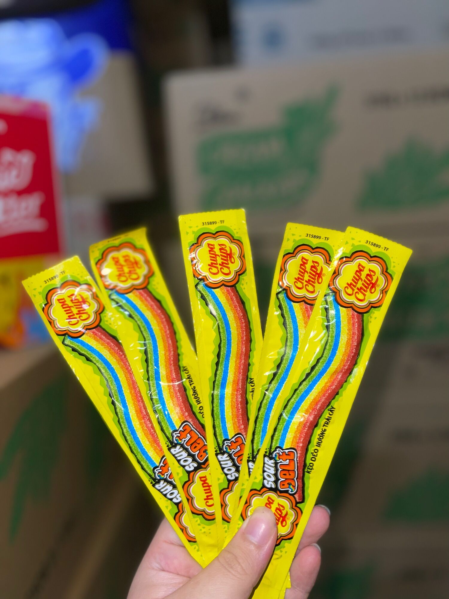 Kẹo dẻo chupa chups cầu vồng combo 5 dây