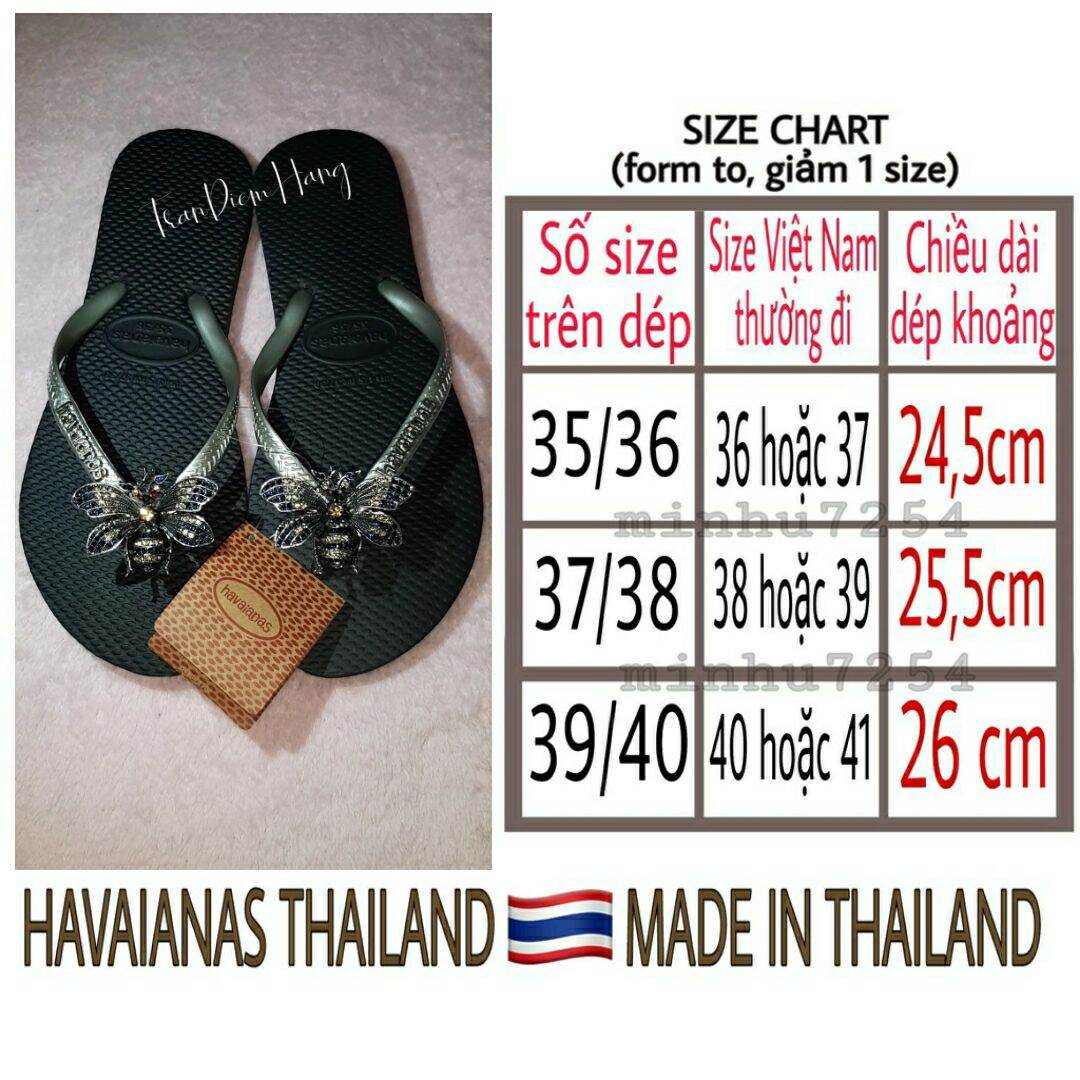 Dép Havaianas Thái mix charm ong