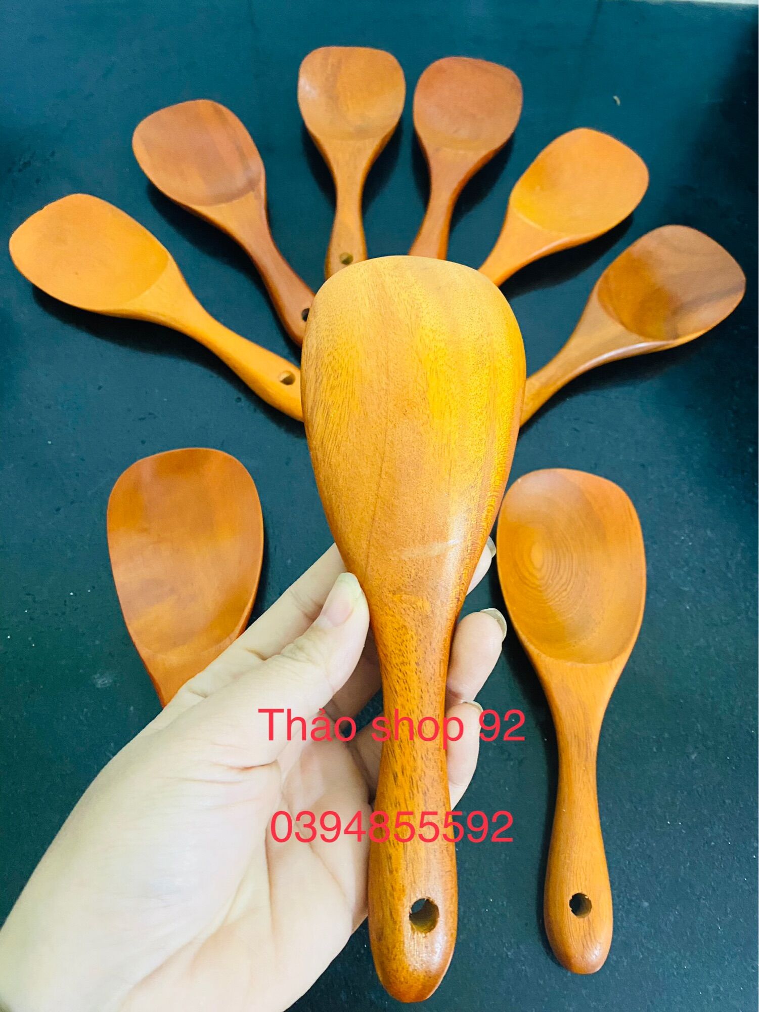Muôi xới cơm-xẻng xào bằng gỗ