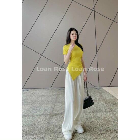 Áo Tà Nhọn Rút Dây Eo Chất Vải Thun Gân