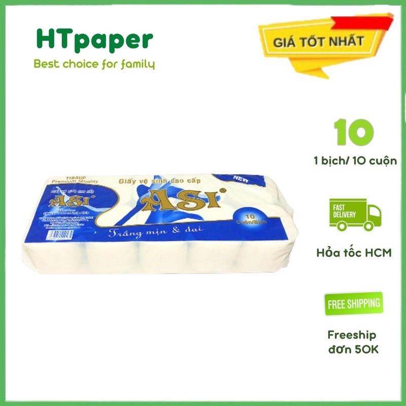 Gói 10 Cuộn Giấy Vệ Sinh Cuộn, Giấy Cuộn Vệ Sinh, Giấy Vệ Sinh Không Lõi ASI Giá Rẻ Giá Sỉ Chất Lượng (1 gói/10 bịch)