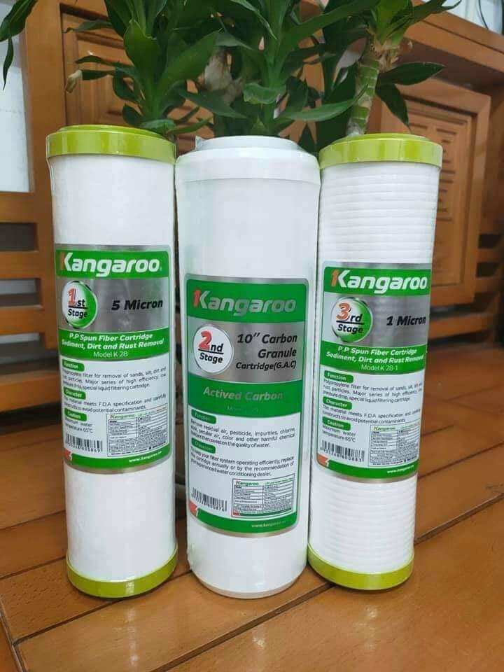 Bộ 3 lõi lọc nước Kangaroo số 1-2-3 (mẫu mới) dùng cho tất cả các dòng máy lọc nước thông thường