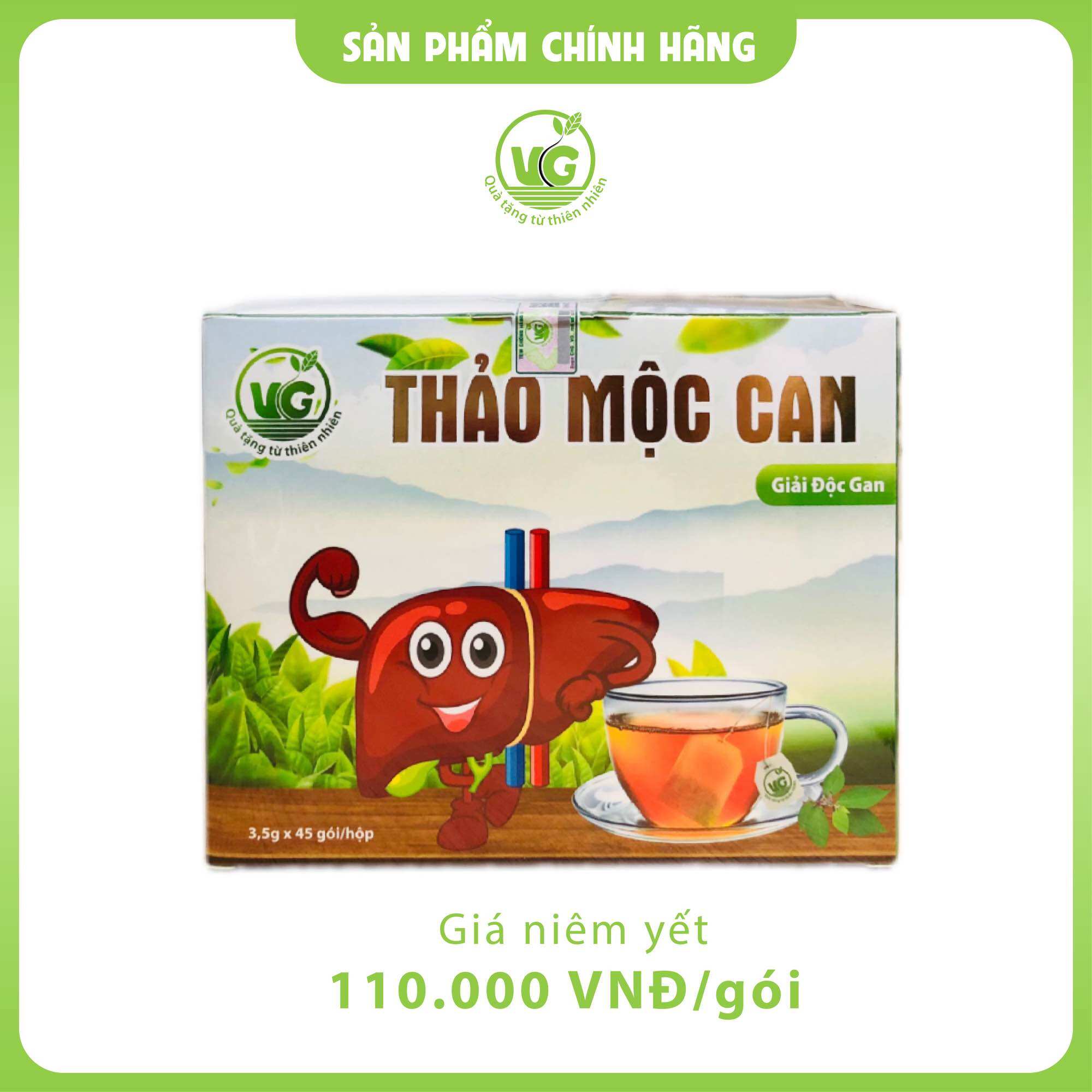 Trà Thảo Mộc Can (Hộp 45 túi, 3,5g/túi) Cà Gai Leo, An Xoa Tím- Hỗ Trợ Thải Độc Gan